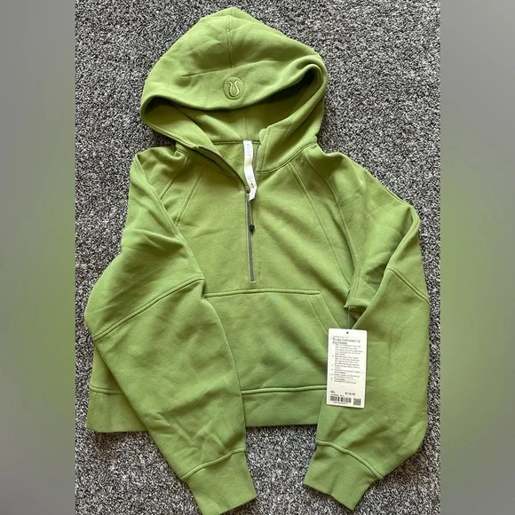 NWT Lululemon Scuba Overeized Half Zip Hoodie Size M/L in Green Foliage - Picture 4 of 8